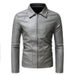Herren Business Freizeit Motorrad Lederjacke für Herren_voghion.com
