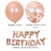 Rose Gold Confetti Balloons Set - 20 Glitter Balloons & 10 Latex Balloons (12 Inch) For Birthday Party Decorations_voghion.com