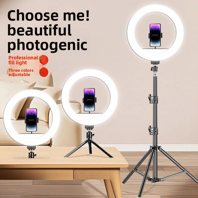Phone 10inch Desktop Beauty Floor Shooting USB Convenient Ring Light Internet Celebrity Live Streaming Stand_voghion.com
