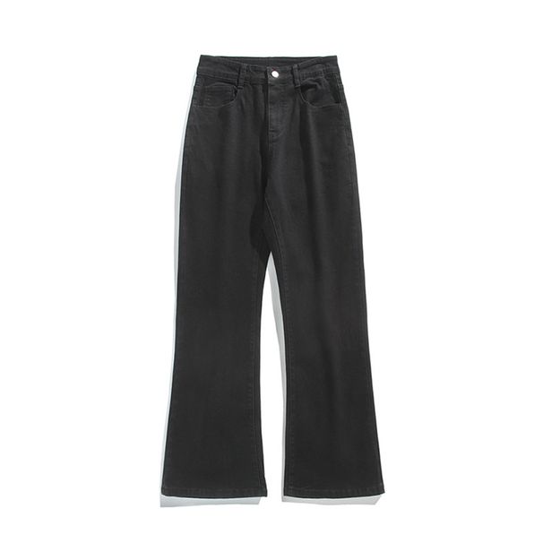 Men's Clothing Wear High Street Black Elastic High Flared Pants Men's Slim Fit Vibe Style Skinny Jeans_voghion.com