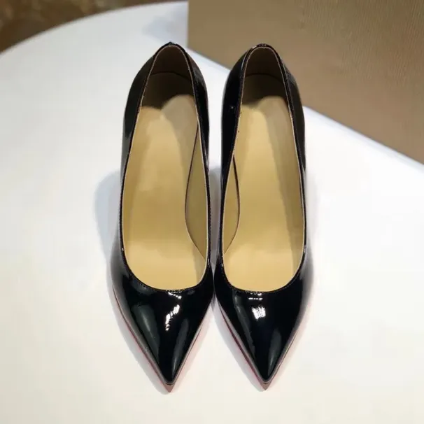 Hoher Designer-Leder-Stilettoabsatz in Schwarz für Damen, Hochzeits- und Partyschuhe, mit Box und Quittung_voghion.com
