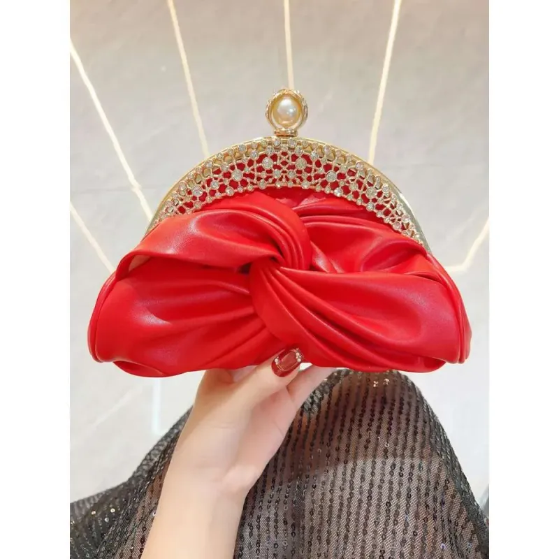 Designer 2025 Fashion Women Luxurious Chain Shoulder Red Wedding Party Female Chic Crossbody Bags Prom Clutch Handbags_voghion.com