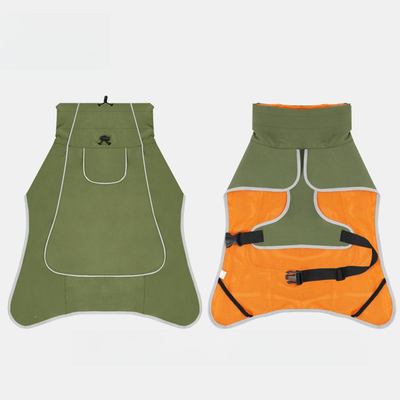 Hundekleidung Jacke Wasserdicht Regenfest Outdoor Dual-Use-Mantel Für Große Hunde Haustier Windjacke_voghion.com