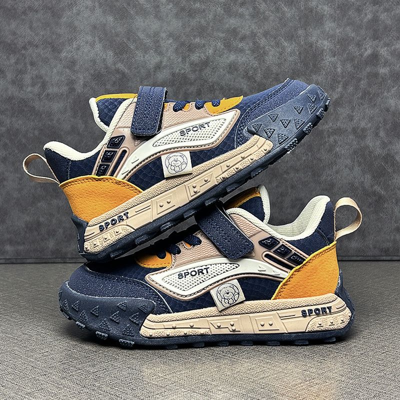 Men's Spring Autumn New Collection Leather Surface Anti Slip Soft Bottom Versatile Girls' Children's Casual Sports Shoes_voghion.com