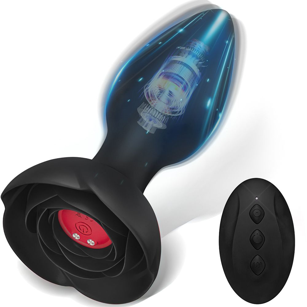Vibratore a forma di rosa, plug anale, massaggiatore prostatico maschile, stimolatore del clitoride, telecomando, giocattolo sessuale per_voghion.com