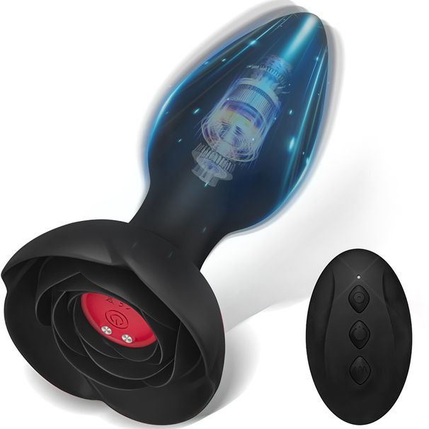 Vibratore a forma di rosa, plug anale, massaggiatore prostatico maschile, stimolatore del clitoride, telecomando, giocattolo sessuale per_voghion.com