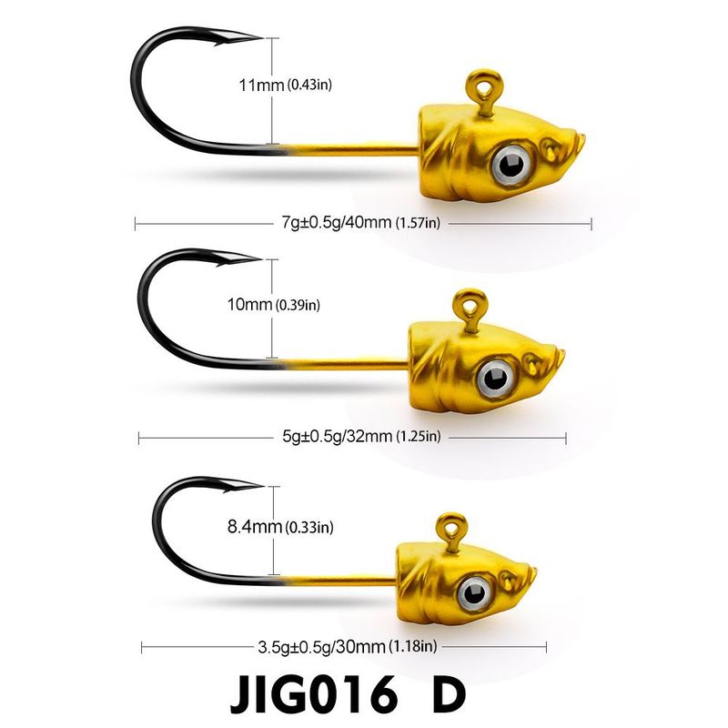 Fish Lead Head Anti-Hooking Lure 3.5g 5g 7g Soft Bait Jig Hook_voghion.com