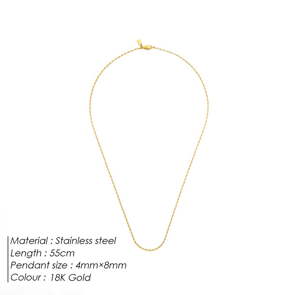 Collana con catena metallica da uomo, semplice e alla moda, collana a serpente rotonda solida in lotto_voghion.com