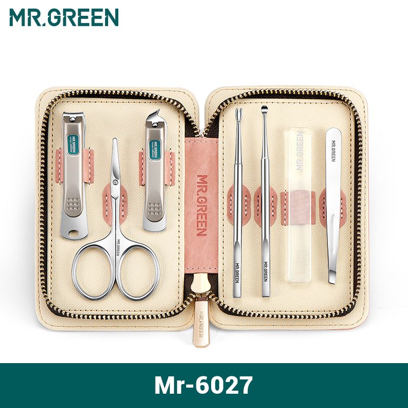Manicure Set MR.GREEN Personal Care Sets Nail Clippers Tools Stainless Steel Professional Nail Scissors PU      s_voghion.com