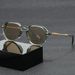 New Trendy Metal Frame Artistic Modern Charm INS Style Blue Light Blocking Sunglasses_voghion.com
