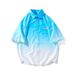 Ombre-Kurzarmhemd für Herren – Sommerliches, lässiges Arbeitshemd mit Eisseiden-Gefühl (M-3XL, schnelltrocknende Polyestermischung, entspannte Passform)_voghion.com
