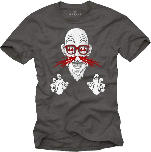 Maglietta Muten Roshi con design Son Goku che sanguina dal naso_voghion.com