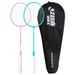 Red Happiness/DHS Badminton Pair For Beginners Double Racket Entry Training Alloy Model EG100 Pre-strung 2 Pieces_voghion.com