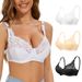 Damen-Dessous in großer Größe mit verstellbarem Bügel und dünnen Baumwoll-Cups, Push-Up-BH mit geraffter Spitze_voghion.com