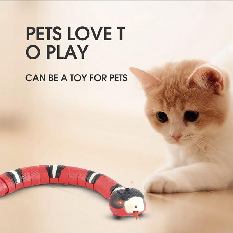 Guangying Snake Cat Toy Snake Shape S-Shaped Moving Flick Tongue Swing Tail Snake Obstacles Escape Interactive Smart Sensing Snake Tease Toy_voghion.com