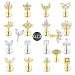 ASTM F136 G23 Flower Moon Heart Threadless Piercing Star Drop Cross Pin Push In Labret 6 Stud CZ Daith Conch Earring_voghion.com