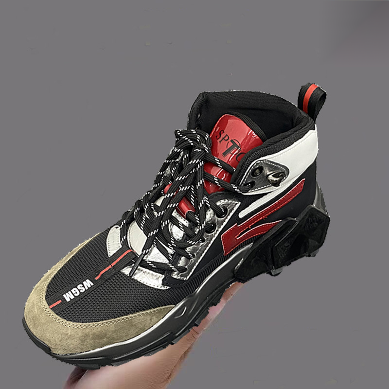 Papà da ragazzo Nuovo 2024 Trend traspirante Graffiti Sport casual Scarpe da uomo alte con fondo spesso coreano_voghion.com