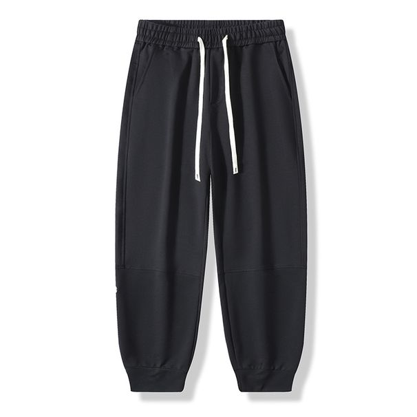 Pantalones deportivos informales de punto de algodón para hombre, de cintura alta, rectos y elásticos, cómodos para adolescentes, niños y jóvenes._voghion.com