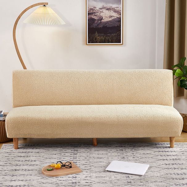 Kootud žakaarmadratsiga käetugedeta diivanikate, elastne universaalne laiskdiivanvoodikate, käetugedeta tolmukate_voghion.com