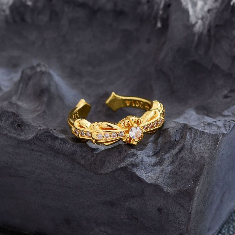 Franse stijl kruis diamant voor vrouwen, niche mode, lichte luxe, high-end vintage stijl, veelzijdige wijsvinger ring_voghion.com