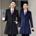 "Unisex Wool Blend Professional Coat – Mid-Length Workwear For Hotel & Office Managers (Navy/Black, S–4XL)"_voghion.com