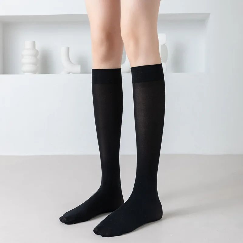 2 ADET Düz Renk JK Kadın İnce Diz Üstü Sevimli Siyah Beyaz Lolita Uzun Çorap Kızlar Kawaii Cosplay Naylon Çorap_voghion.com