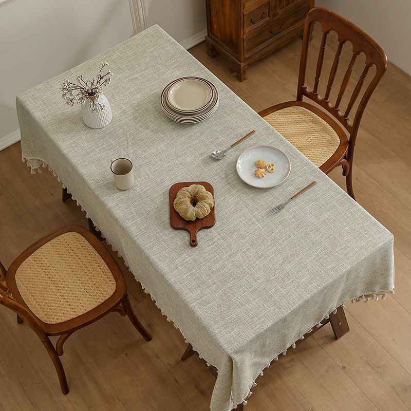 Tovaglia in misto lino e bambù spesso, effetto tessuto per tavolo da pranzo/tavolo da conferenza/tavolo da tè (160x240 cm, antipiega)_voghion.com