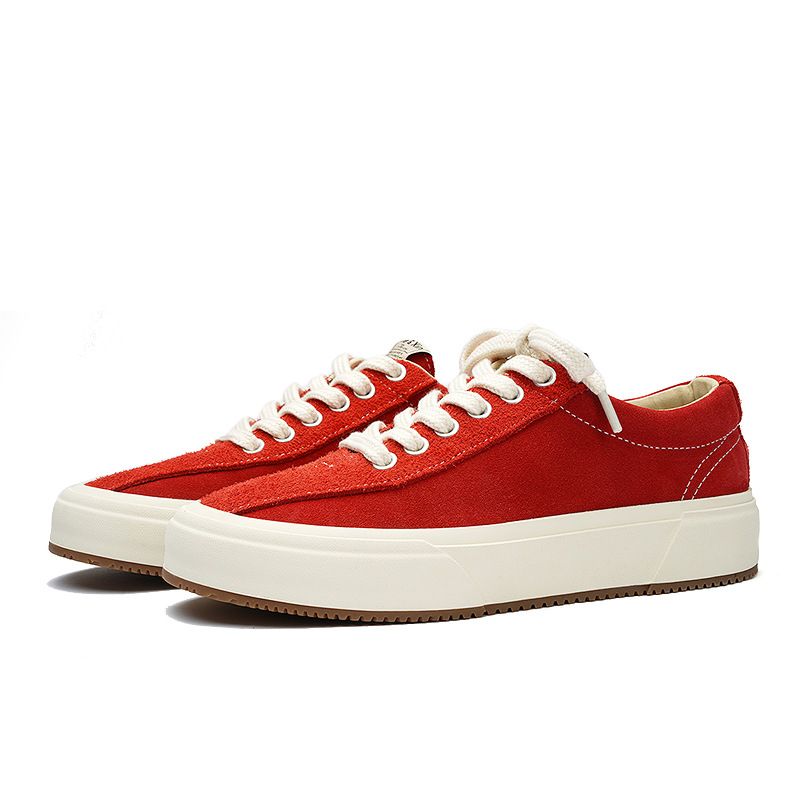 Reversed Suede Leather Board For Men, Breathable Versatile In Summer, Korean Casual With Low Top And Thick Soles, Niche Trendy Sho_voghion.com