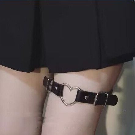 Dolce, Fresco, Piccante, Ragazza Punk, Personalità Disco Cuore Harajuku Anello Scuro Accessorio Catena per Gamba_voghion.com