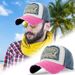 Fashionable Outdoor Sun Cap Visor Patch Color Matching Letter Wash Cloth Coated Baseball Cap_voghion.com