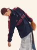 Felpa con collo alto e bottoni patchwork in stile americano Arc Atelier per uomo, nuova maglia semi-alta larga autunnale_voghion.com