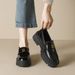 Plateau-Loafer für Damen, Retro, neue Einzelschuhe, kleine Lederschuhe im britischen Stil für Damen_voghion.com