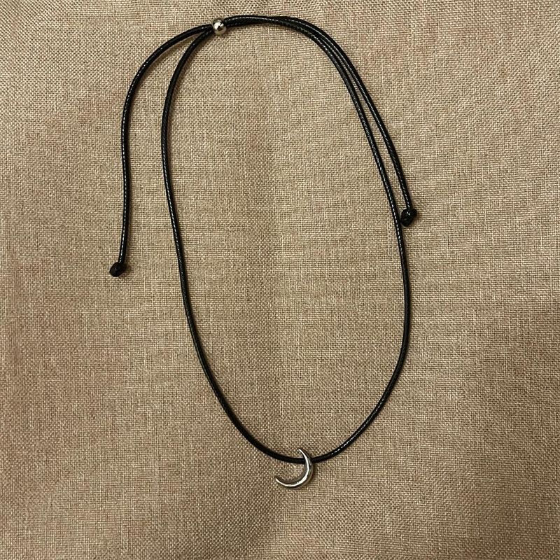 Colar de corda preta coreano estilo lua ins romântico moda ajustável corrente de clavícula pull-out colar yk moderno_voghion.com