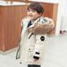 Boys Cotton Coat Winter New Children's Large And Medium Sized Children's Solid Color Large Fur Collar Down Cotton Thickened Cotton Coat_voghion.com