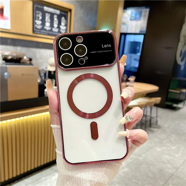 iPhone 14 Pro Max Luxury Magsafe magnētiskā pārklājuma rāmja tālruņa vāciņš iPhone 11 12 13 14 Plus X XR XS objektīva aizsargvāciņš_voghion.com