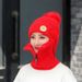 LazyZoom Women's Scarf Combo Winter Fleece-Lined Cold-Proof Star Knit Hat For Cycling Warmth Ear And Face Mask_voghion.com