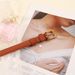 with Gold Buckle Fashionable Wear Women's Belt Niche Design Versatile Thin Style_voghion.com