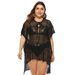plus size women's loose irregular hollow see-through beach bikini blouse_voghion.com