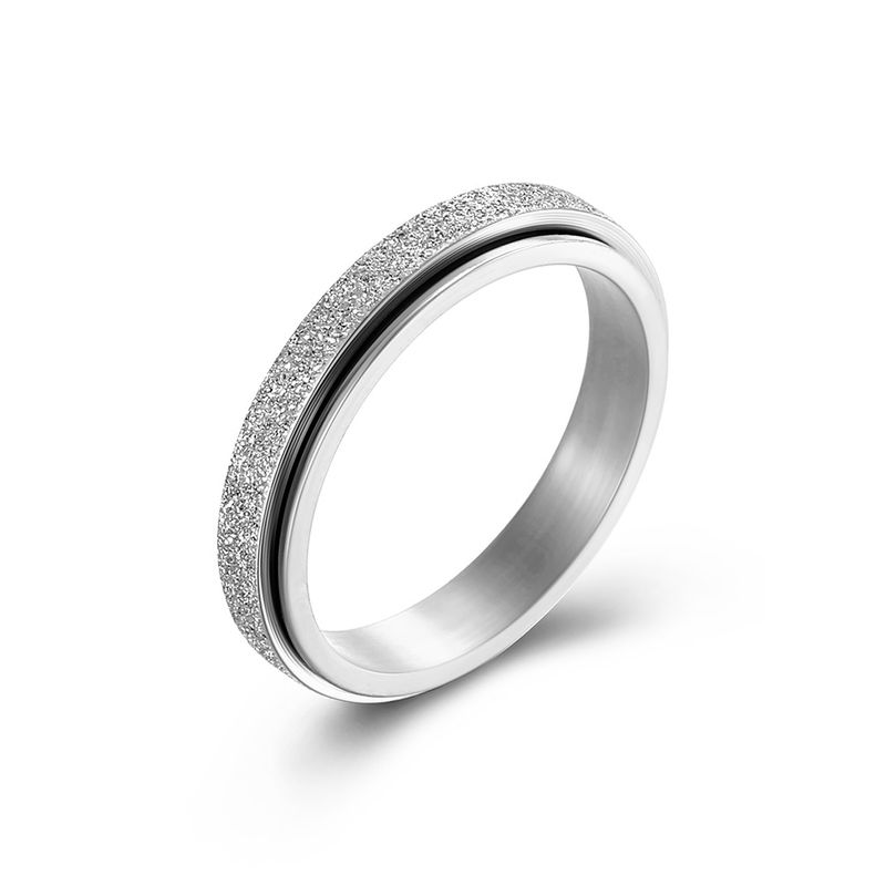 Einzelring 4 mm mattierter Titanstahl-Drehring einfacher neutraler Stil Männer und Frauen Hochzeitsantrag Edelstahl Handschmuck_voghion.com