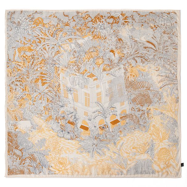 100% Mulberry Silk Teacher's Day Gift Box 2024 Chinese Style Flower Branch Printed Thin Women's Scarf_voghion.com