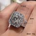 New Creative Round Diamond Eight Hearts Eight Arrows Zircon Ring Full Set T Square Engagement Ring_voghion.com