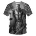 Medieval Knight Templar Print 3D T-Shirt Divine Cross Pattern Men's O-Neck Short Sleeve Casual T-Shirt Vintage Street Clothing_voghion.com