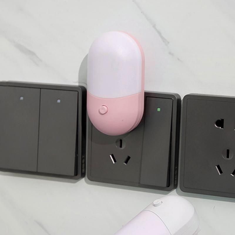 1 Stück LED Mini Nachtlicht Schalter Plug-in LED Licht Augenschutz Nachtlicht Lampe für Nachttisch HMM_voghion.com