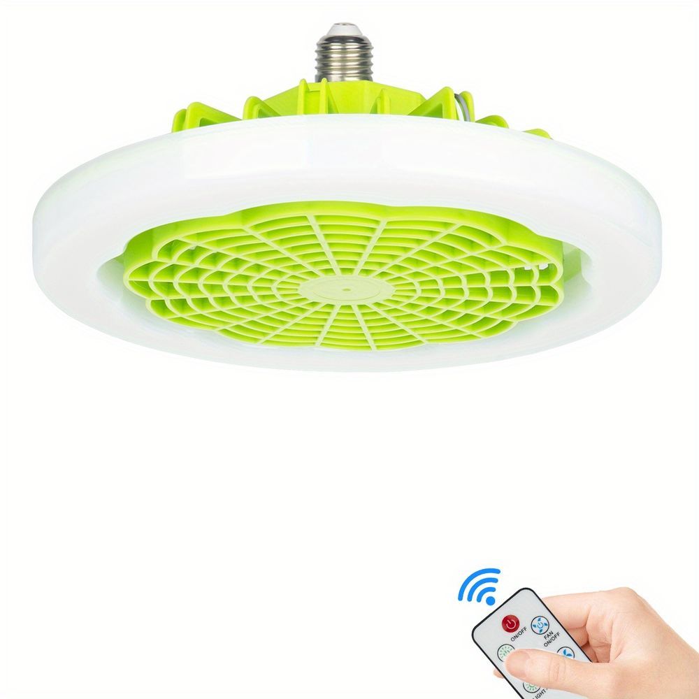 1pc Ceiling Fan With Light, Modern 18inch Remote Control Enclosed Low Profile Ceiling Fan With Light 3 Speed LED Dimming 3 Colors 8 Invisible Bladel_voghion.com