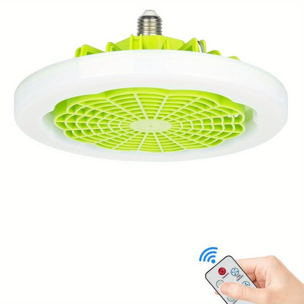 1pc Ceiling Fan With Light, Modern 18inch Remote Control Enclosed Low Profile Ceiling Fan With Light 3 Speed LED Dimming 3 Colors 8 Invisible Bladel_voghion.com