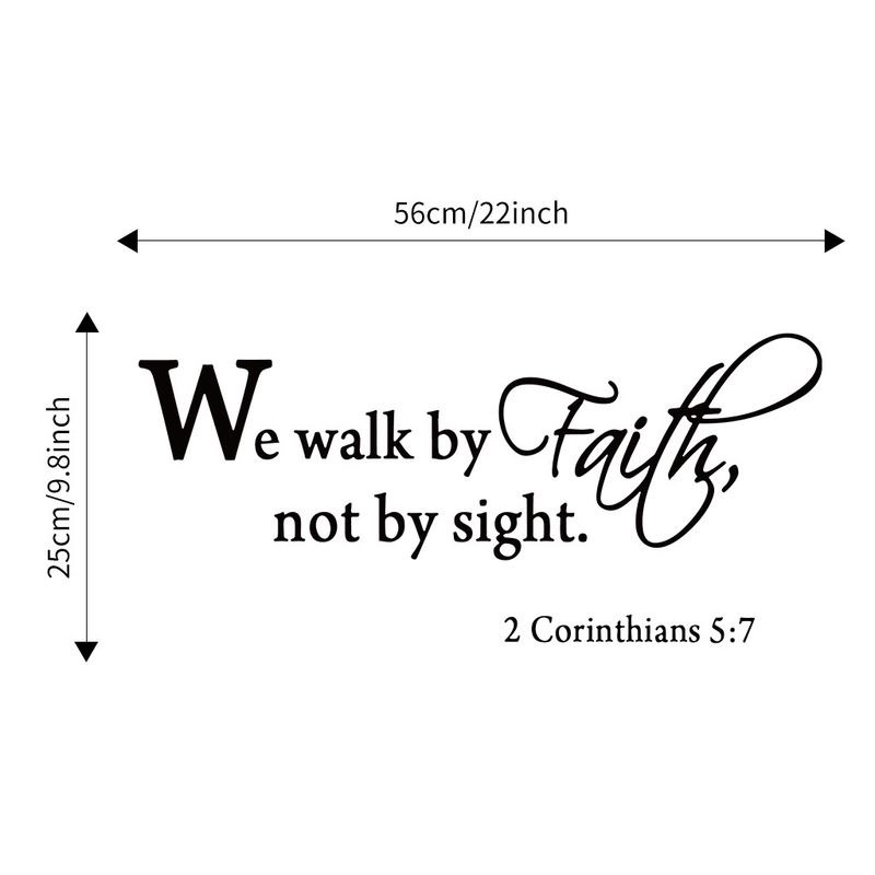 Caminamos por fe, no por vista Adhesivo de pared tallado en inglés AF3031_voghion.com