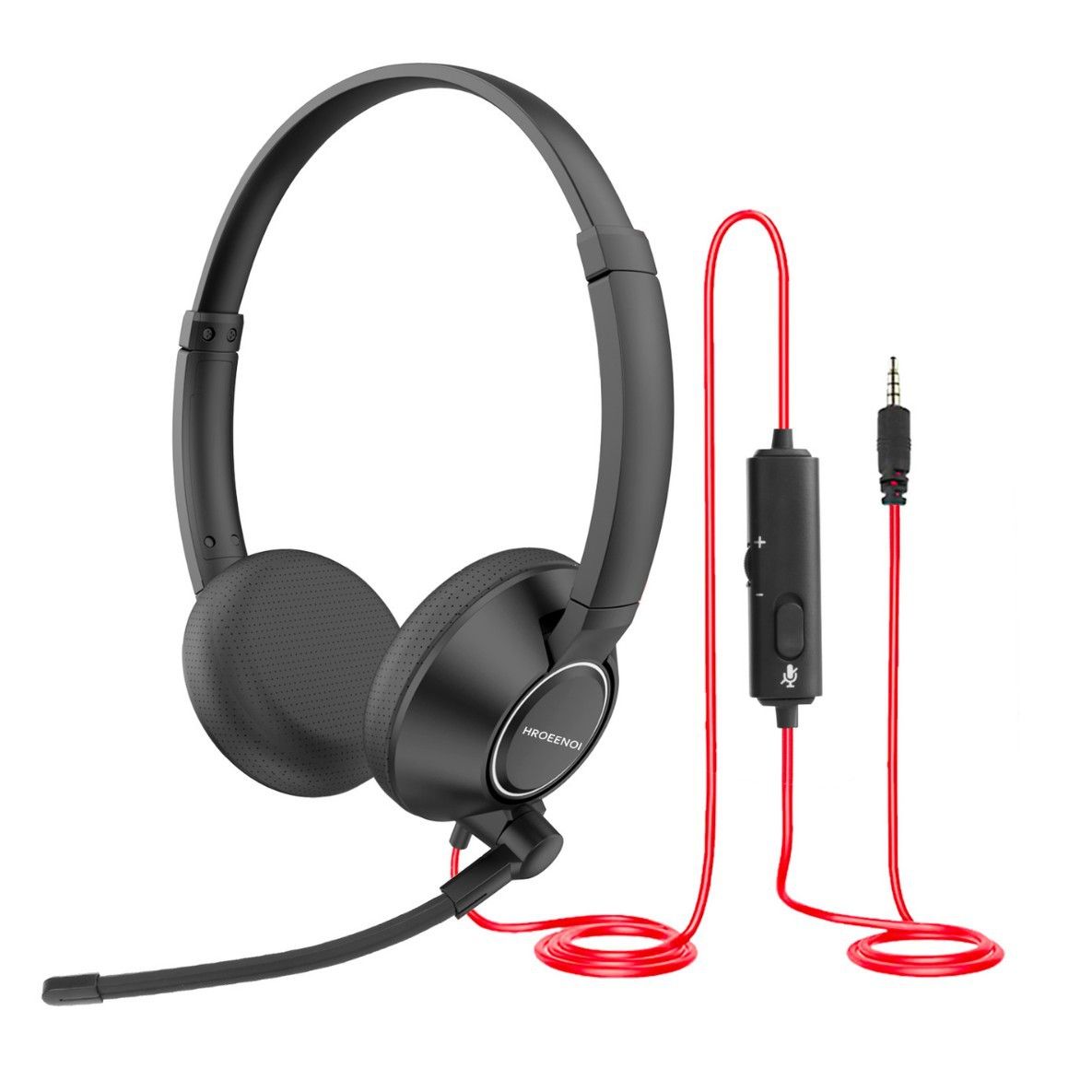 Professional Lightweight Call Center Headset With Dual 3.5mm/USB Connector – Noise-Canceling Mic For Customer Service, Aviation & Business_voghion.com