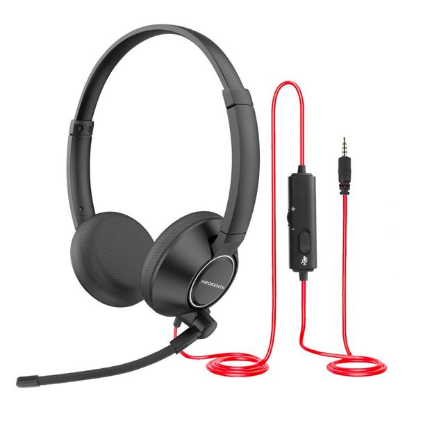 Professional Lightweight Call Center Headset With Dual 3.5mm/USB Connector – Noise-Canceling Mic For Customer Service, Aviation & Business_voghion.com
