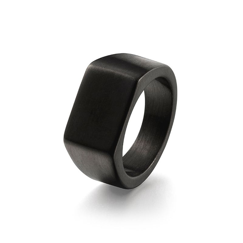 Minimalistischer quadratischer Unisex-Ring – skandinavisches Retro-Design, Paarband aus Titanstahl, stapelbarer Statement-Schmuck für Männer und Frauen, Größen 7 und 9_voghion.com