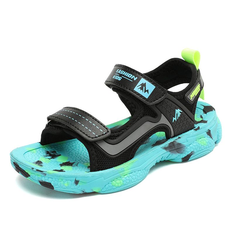 Children's beach shoes classmates sandals fashion casual Velcro children's shoes inkjet bronzing sole shoes_voghion.com